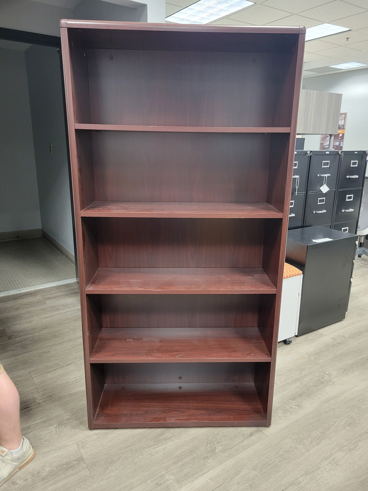 Pre-owned 5 shelf bookcases. Mahogany