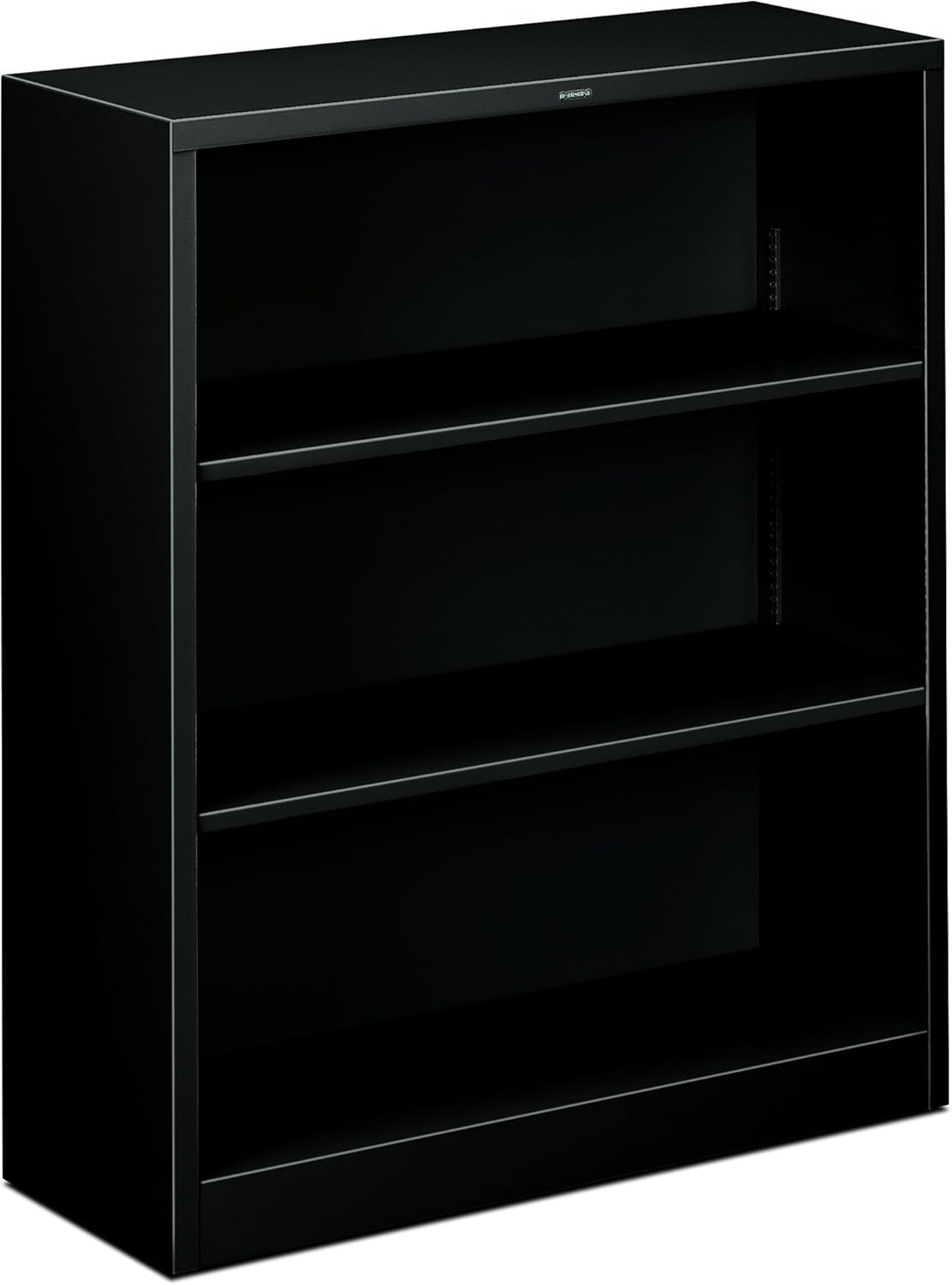 HON Brigade Steel Bookcase - 34.5" x 12.58" x 41" - Steel - 3 x Shelf - Rust Resistant, Heavy Duty - Black