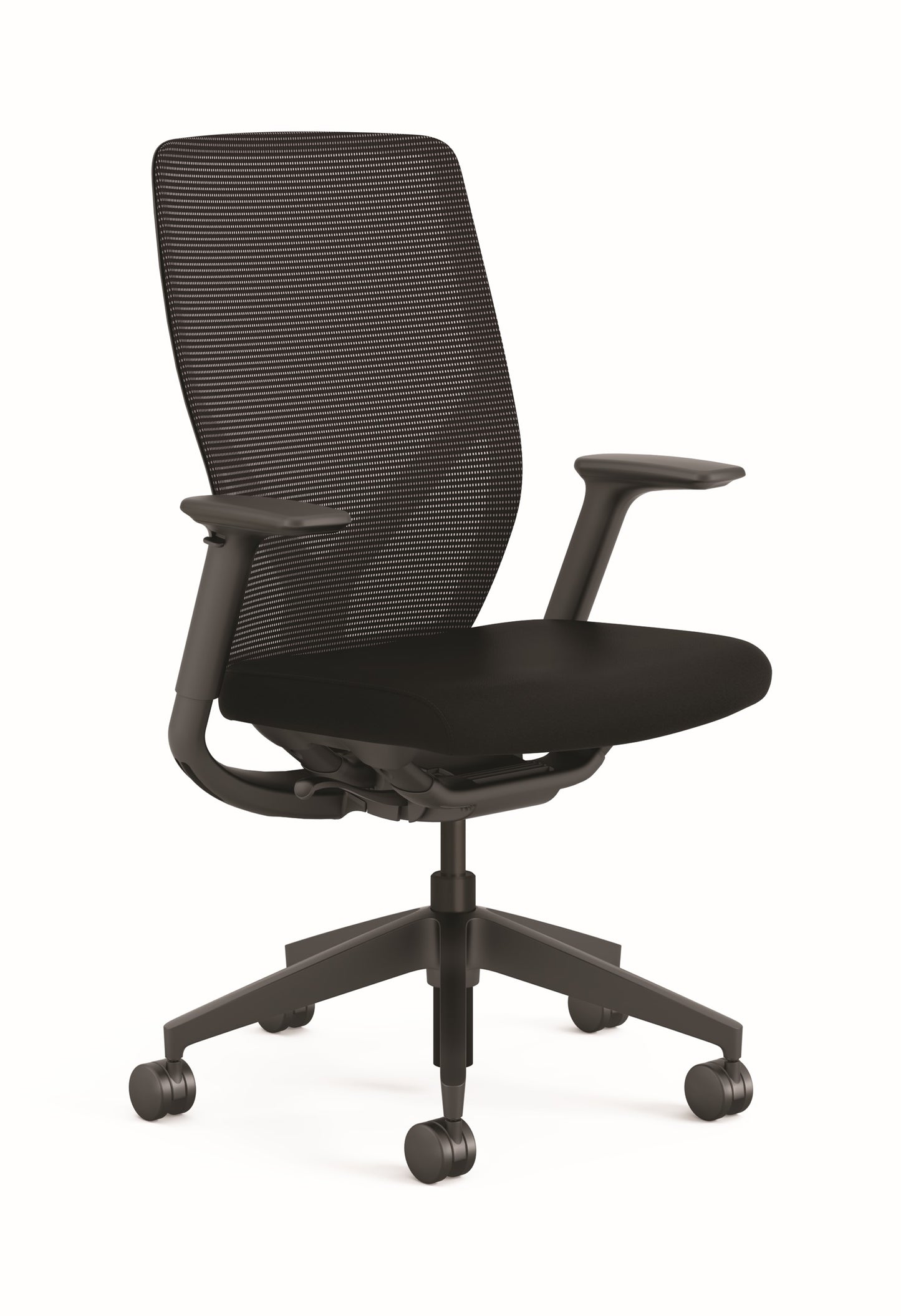 HON Flexion Task Chair | Black Mesh | Hard Casters | Black Frame & Fabric