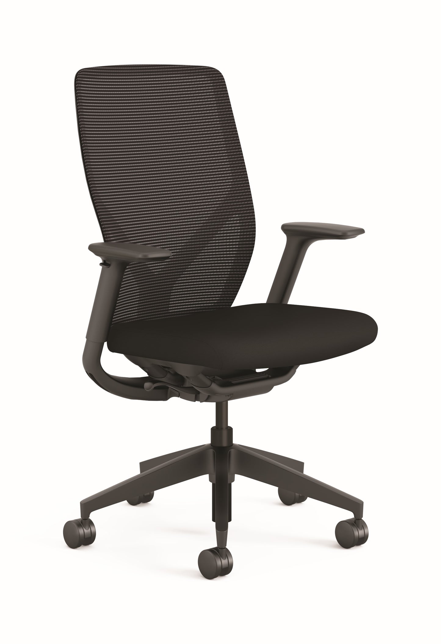 HON Flexion Task Chair | Black Mesh | Hard Casters | Black Frame & Vinyl