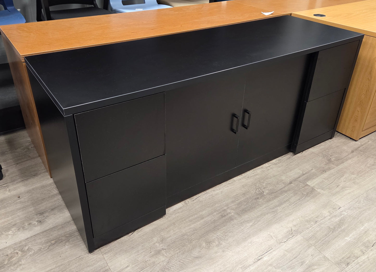 HON H105909 72"W Black Storage Credenza with Doors NEW