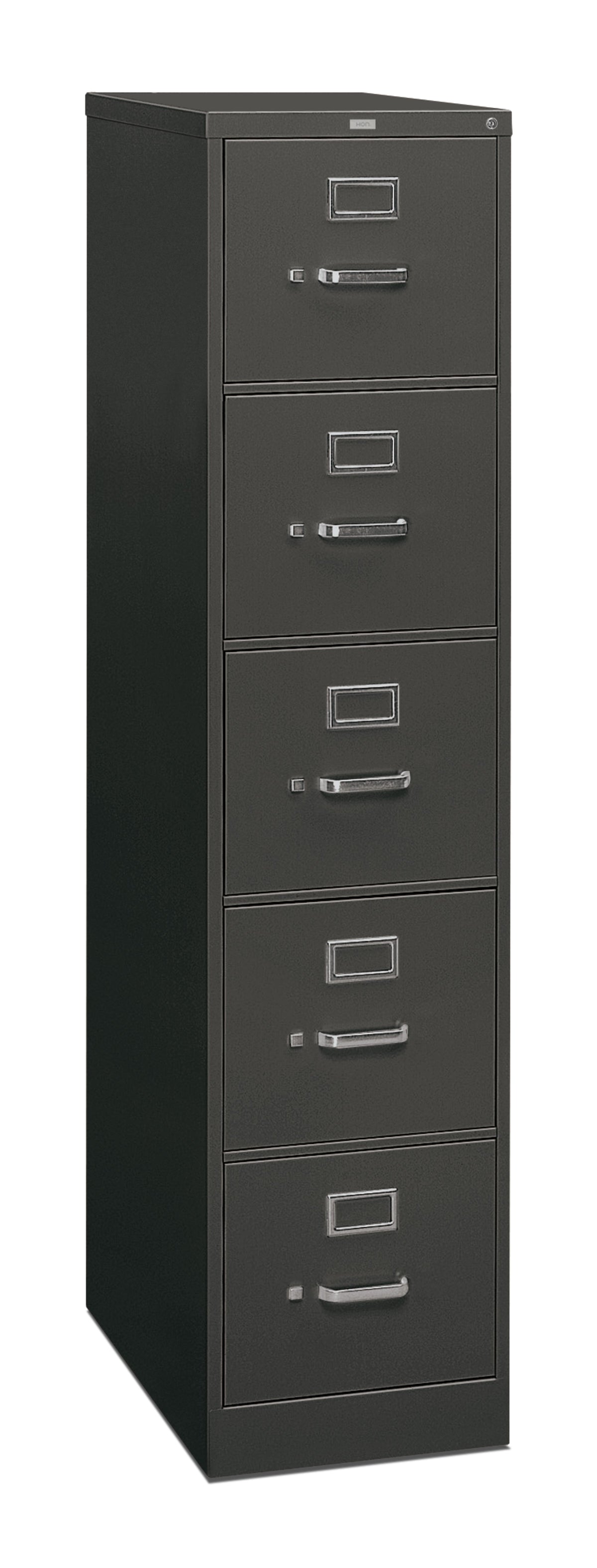 HON 310 Series File Cabinet, 5 Drawer Filing Cabinet, Desk Storage, Charcoal