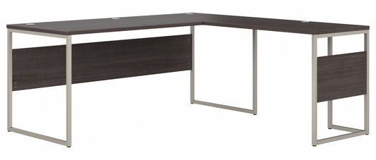 Bush Business Furniture Hybrid 72W x 30D L Shaped Table Desk with Metal Legs in Storm Gray