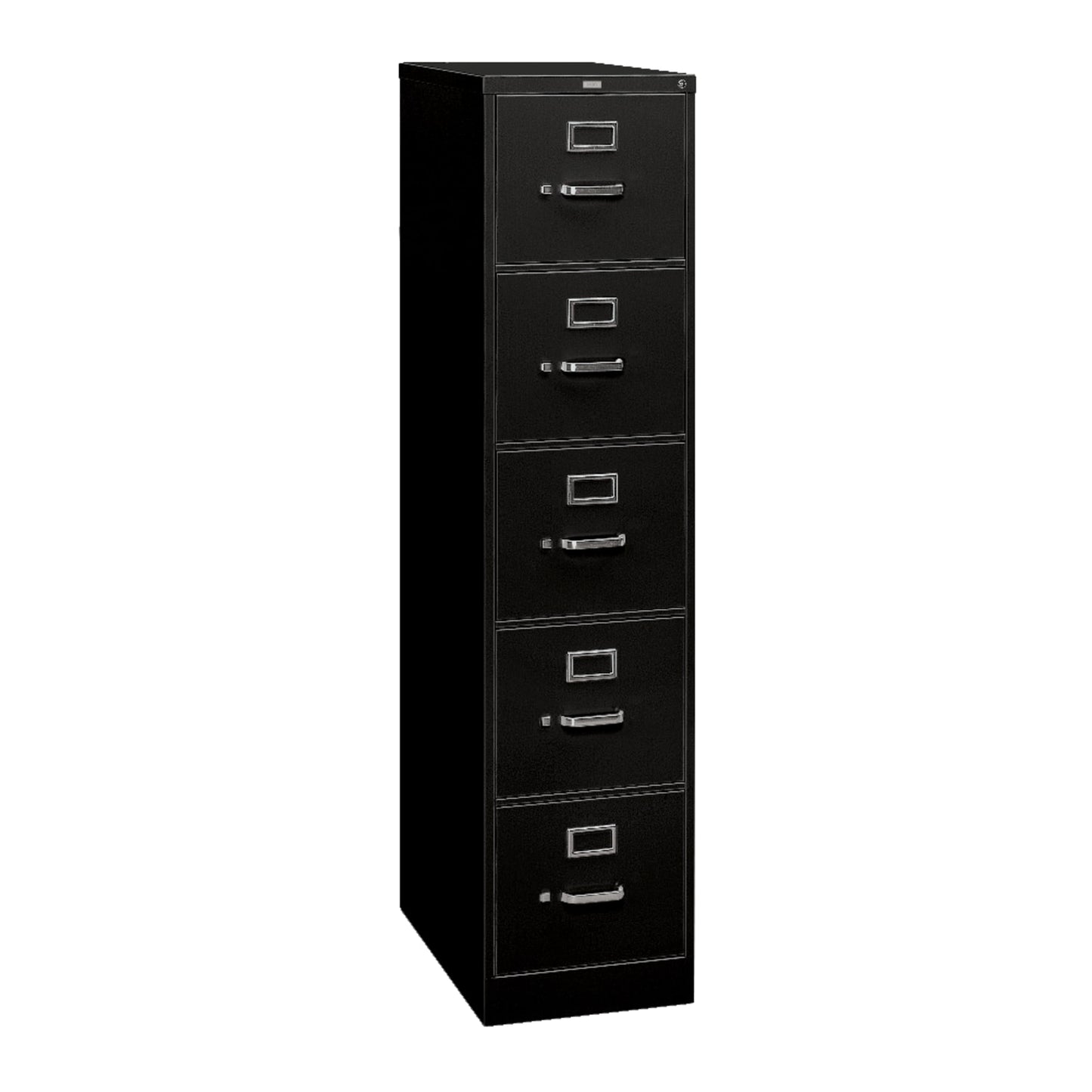 HON 310 Series Vertical File | 5 Drawers | Letter Width | 15"W x 26-1/2"D x 60"H | Black Finish