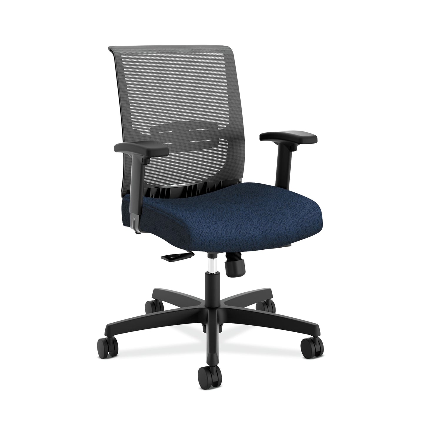 HON Convergence Task Chair | Synchro-Tilt With Seat Slide Control | Height- and Width-Adjustable Arms | Navy Fabric