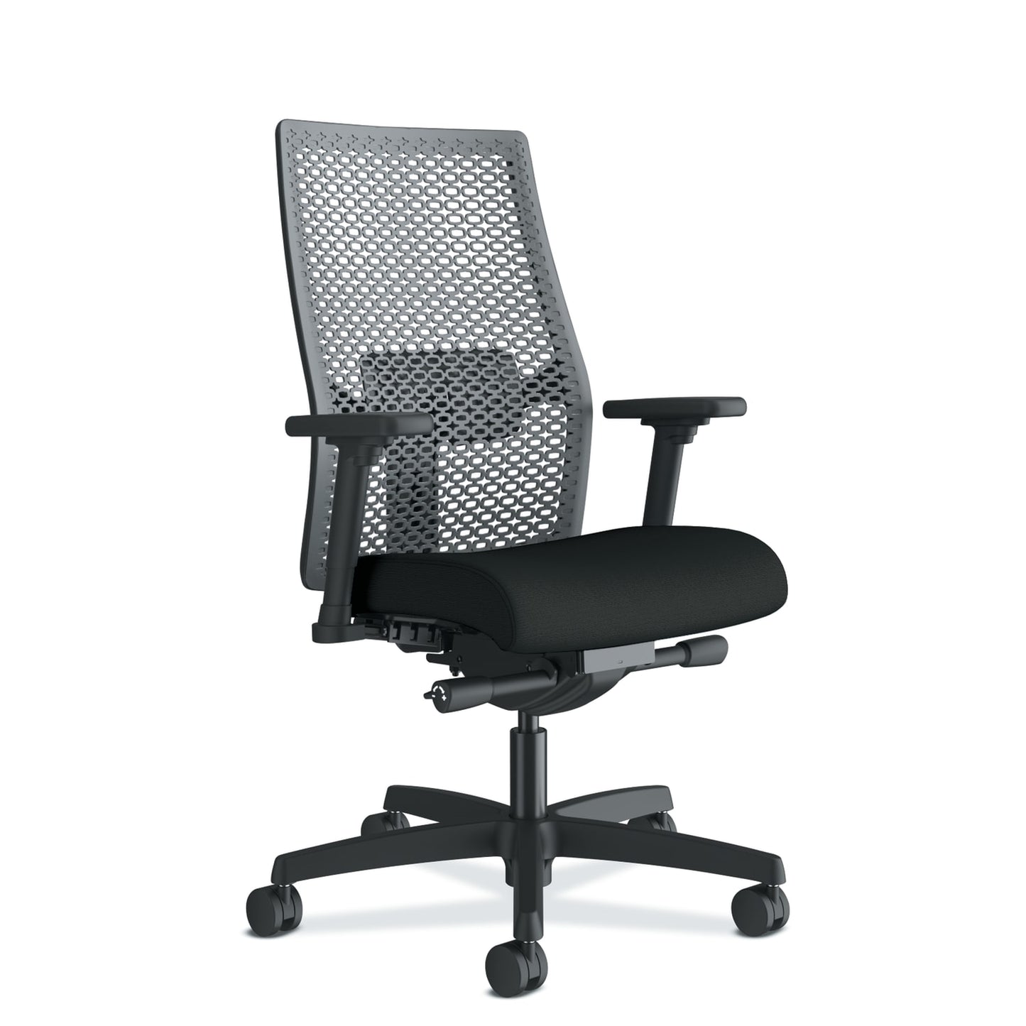 HON Ignition ReActiv Mid-Back Task | Advanced Synchro-Tilt | Adjustable Arms | Black Fabric | Adjustable Lumbar