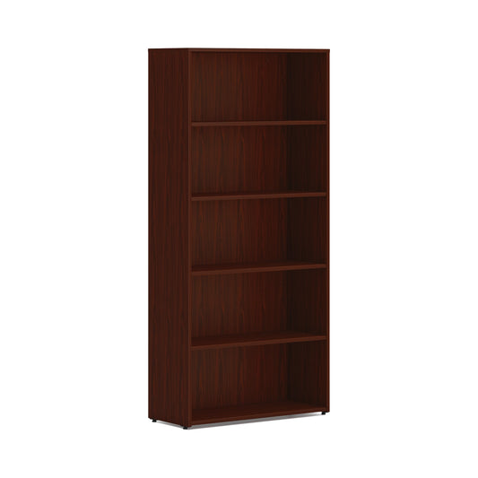 HON Mod Bookcase | 5 Shelves | 30"W x 13"D x 65"H | Traditional Mahogany Finish