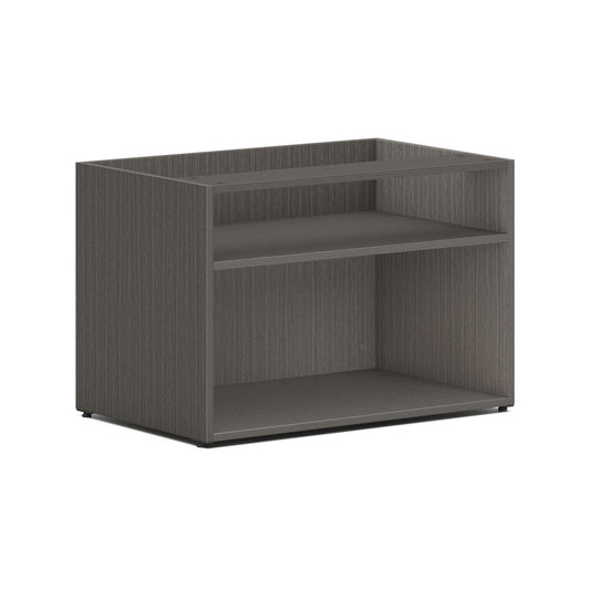 HON Mod Low Storage Credenza | Open | 30"W | Slate Teak Finish