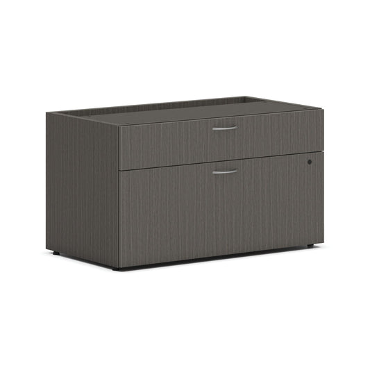 HON Mod Low Personal Credenza | 2 Drawers | Without Top | 36"W x 20"D x 21"H | Slate Teak Finish