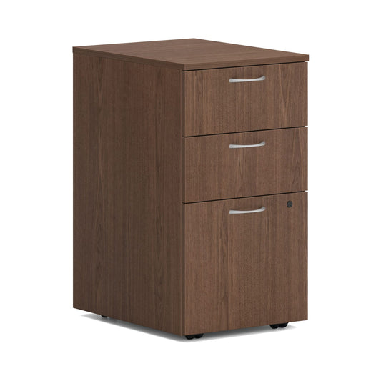 HON Mod Mobile Pedestal | 2 Box / 1 File Drawer | 15"W | Sepia Walnut Finish