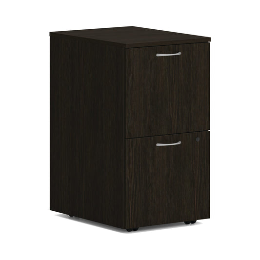 HON Mod Mobile Pedestal | 2 File Drawers | 15"W x 20"D x 28"H | Java Oak Finish