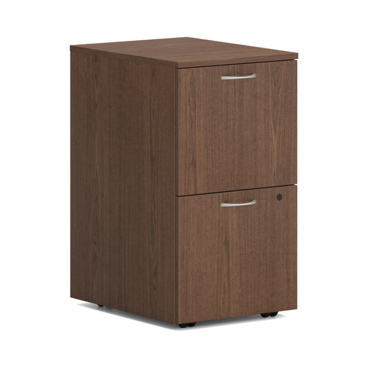 HON Mod Mobile Pedestal | 2 File Drawers | 15"W x 20"D x 28"H | Sepia Walnut Finish