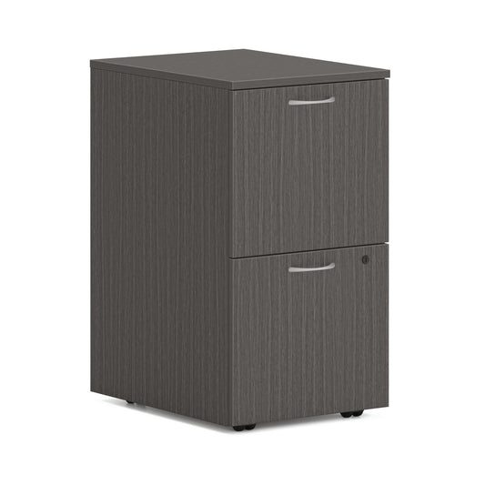 HON Mod Mobile Pedestal | 2 File Drawers | 15"W x 20"D x 28"H | Slate Teak Finish