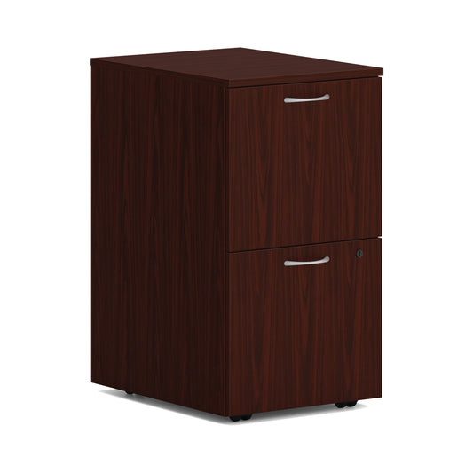 HON Mod Mobile Pedestal | 2 File Drawers | 15"W x 20"D x 28"H | Traditional Mahogany Finish