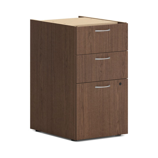 HON Mod Support Pedestal | 2 Box / 1 File Drawer | 15"W x 20"D x 28"H | Sepia Walnut Finish