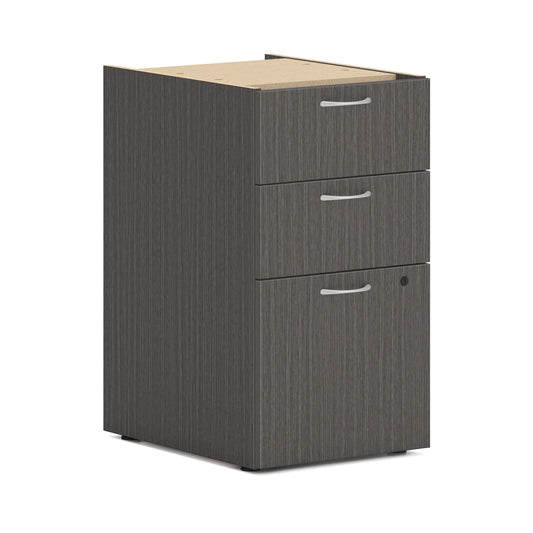 HON Mod Support Pedestal | 2 Box / 1 File Drawer | 15"W x 20"D x 28"H | Slate Teak Finish