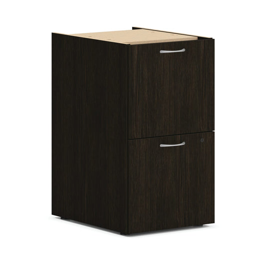 HON Mod Support Pedestal | 2 File Drawers | 15"W | Java Oak Finish