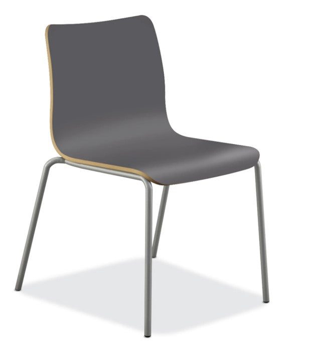 HON Ruck Chair | Charcoal Shell | Silver Texture Frame