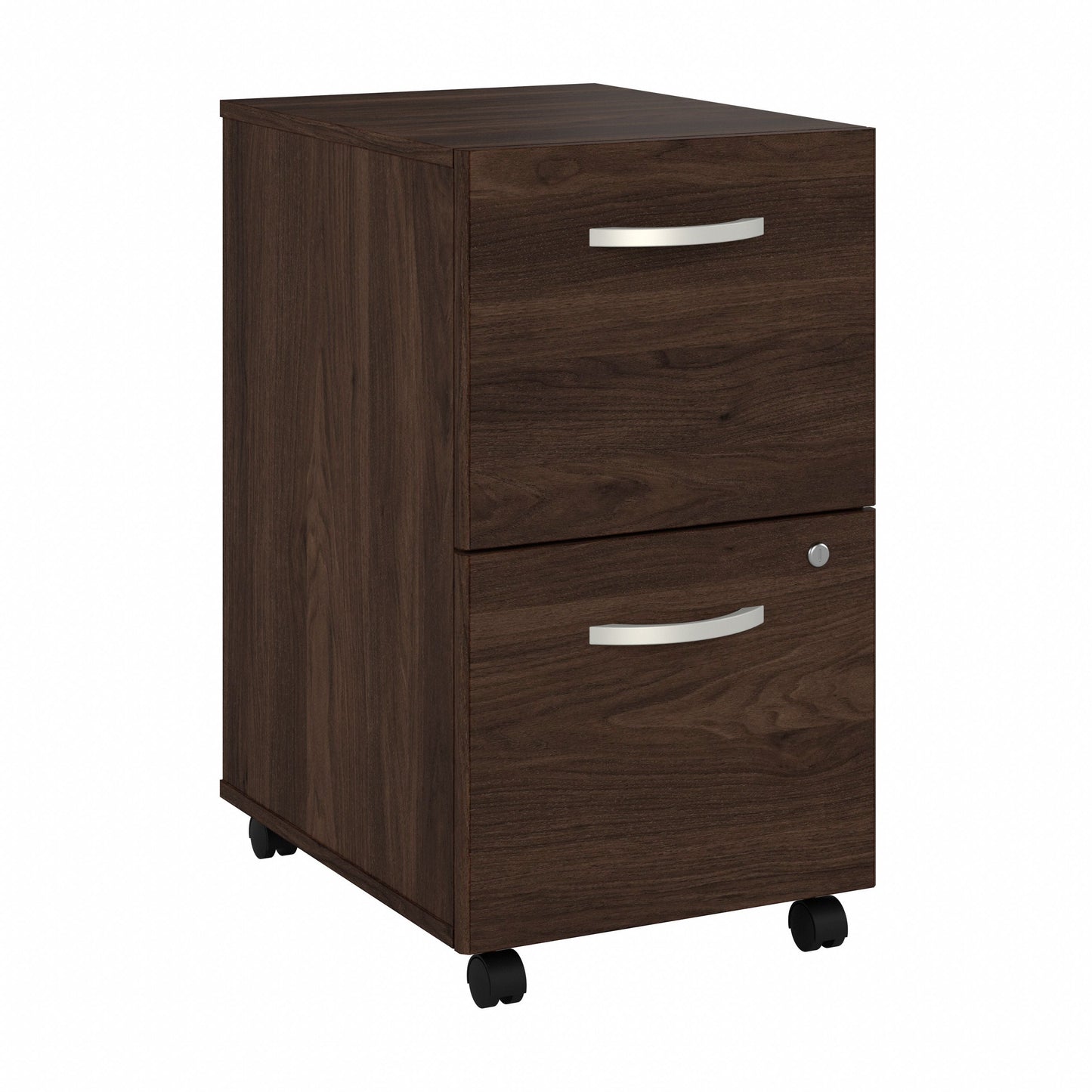 Bush Business Furniture Hybrid 2 Drawer Mobile File Cabinet in Black Walnut - Assembled