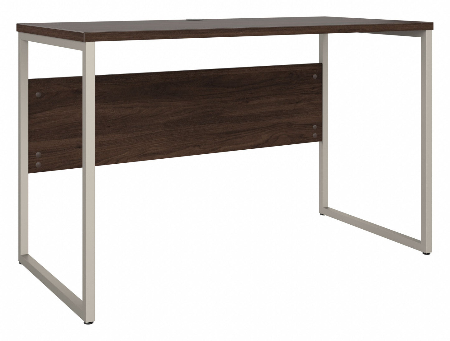 Bush Business Furniture Hybrid 48W x 24D Computer Table Desk with Metal Legs in Black Walnut