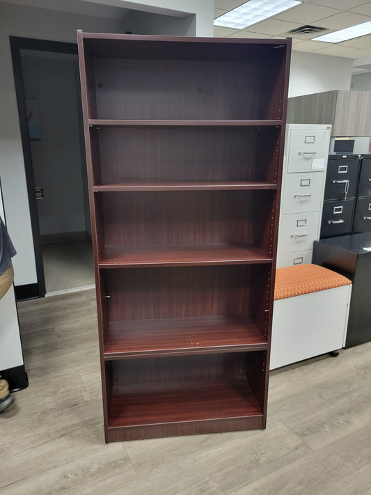 Pre-owned 5 shelf bookcases. Mahogany