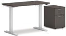 HON Mod 48"W X 24"D Height Adjustable Desk with Mobile Storage