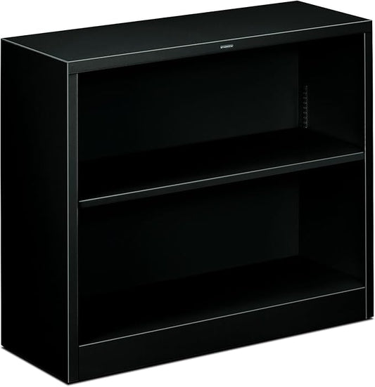 HON Brigade Steel Bookcase Two-Shelf 34-1/2w x 12-5/8d x 29h Black
