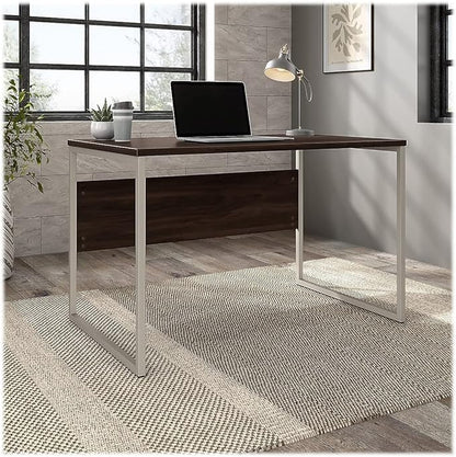Bush Business Furniture Hybrid 48W x 24D Computer Table Desk with Metal Legs in Black Walnut