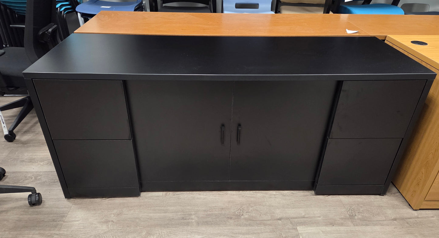 HON H105909 72"W Black Storage Credenza with Doors NEW