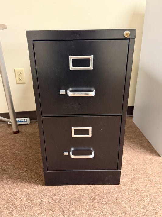 Pre-owned Cherryman 2 drawer vertical file, non locking, black
