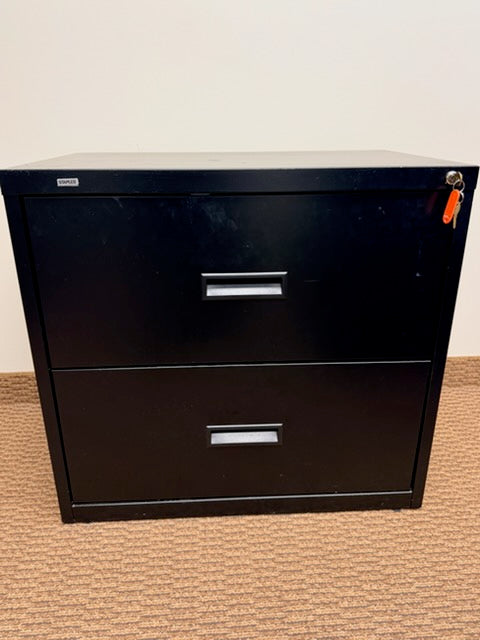 Pre-owned Cherryman 2 Drawer lateral file, black, locking