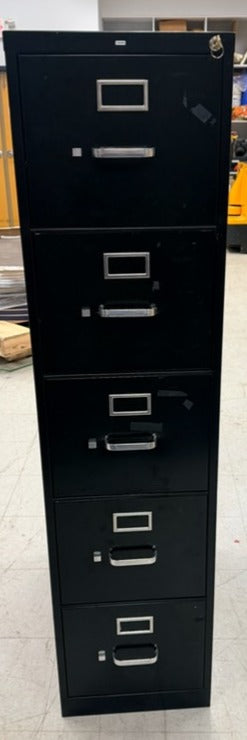 Pre-owned HON  5 Drawer Vertical File, locking, black