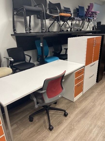 Pre-owned Allsteel Desk and Storage Combo, 30x72