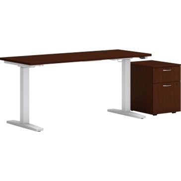 HON Mod 48"W X 24"D Height Adjustable Desk with Mobile Storage