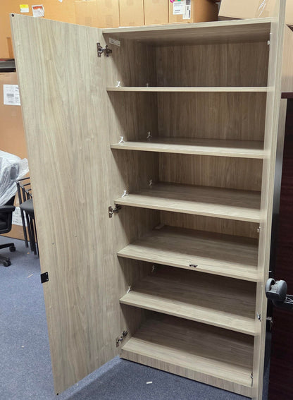 Preowned HON Storage Cabinet with Doors – 36"W x 24"D x 79"H (SLIGHT DAMAGE)