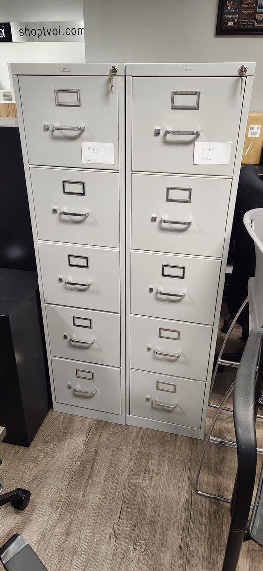 New HON Vertical File 5 Drawer Letter w/Lock