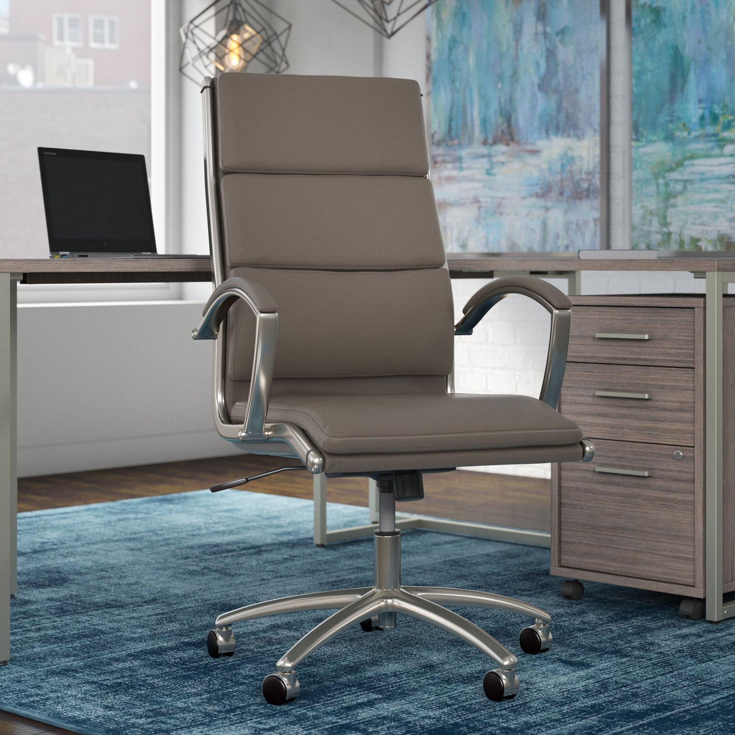 Bush Business Furniture Modelo High Back Leather Executive Office Chair