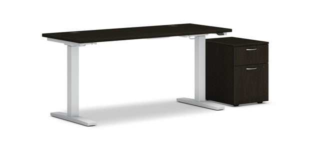 HON Mod 48"W X 24"D Height Adjustable Desk with Mobile Storage