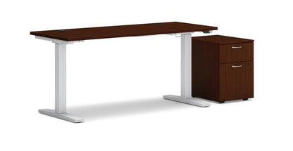 HON Mod 48"W X 24"D Height Adjustable Desk with Mobile Storage