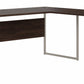 Bush Business Furniture Hybrid 72W x 30D L Shaped Table Desk with Metal Legs in Black Walnut