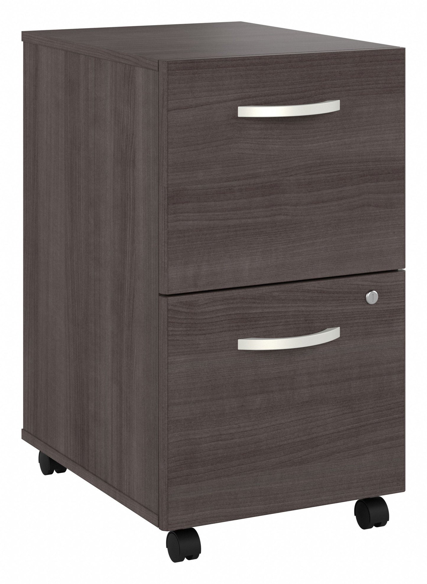 Bush Business Furniture Hybrid 2 Drawer Mobile File Cabinet in Storm Gray - Assembled