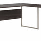Bush Business Furniture Hybrid 72W x 30D L Shaped Table Desk with Metal Legs in Storm Gray