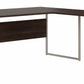 Bush Business Furniture Hybrid 72W x 36D L Shaped Table Desk with Metal Legs in Black Walnut