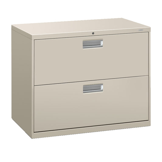 HON Brigade 600 Series Lateral File | 2 Drawers | Aluminum Pull | 36"W | Light Gray Finish