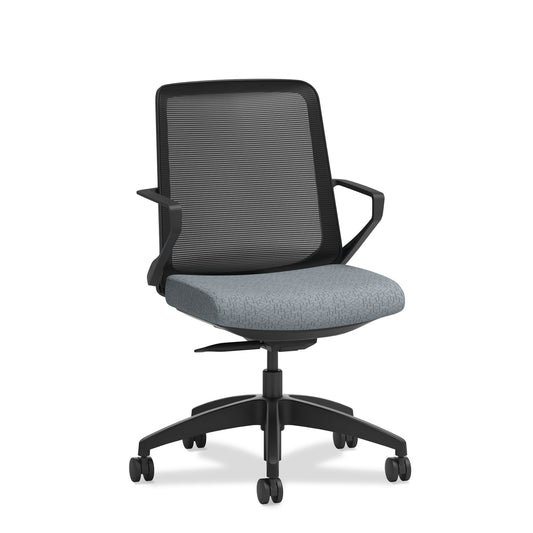 HON Cliq Office Chair | Black Mesh Back | Synchro-Tilt | Basalt Seat Fabric | Black Frame