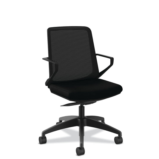 HON Cliq Office Chair | Black Mesh Back | Synchro-Tilt | Black Seat Fabric | Black Frame