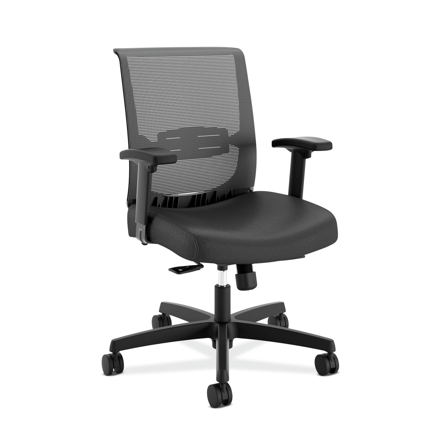 HON Convergence Task Chair | Synchro-Tilt With Seat Slide Control | Height- and Width-Adjustable Arms | Black Fabric