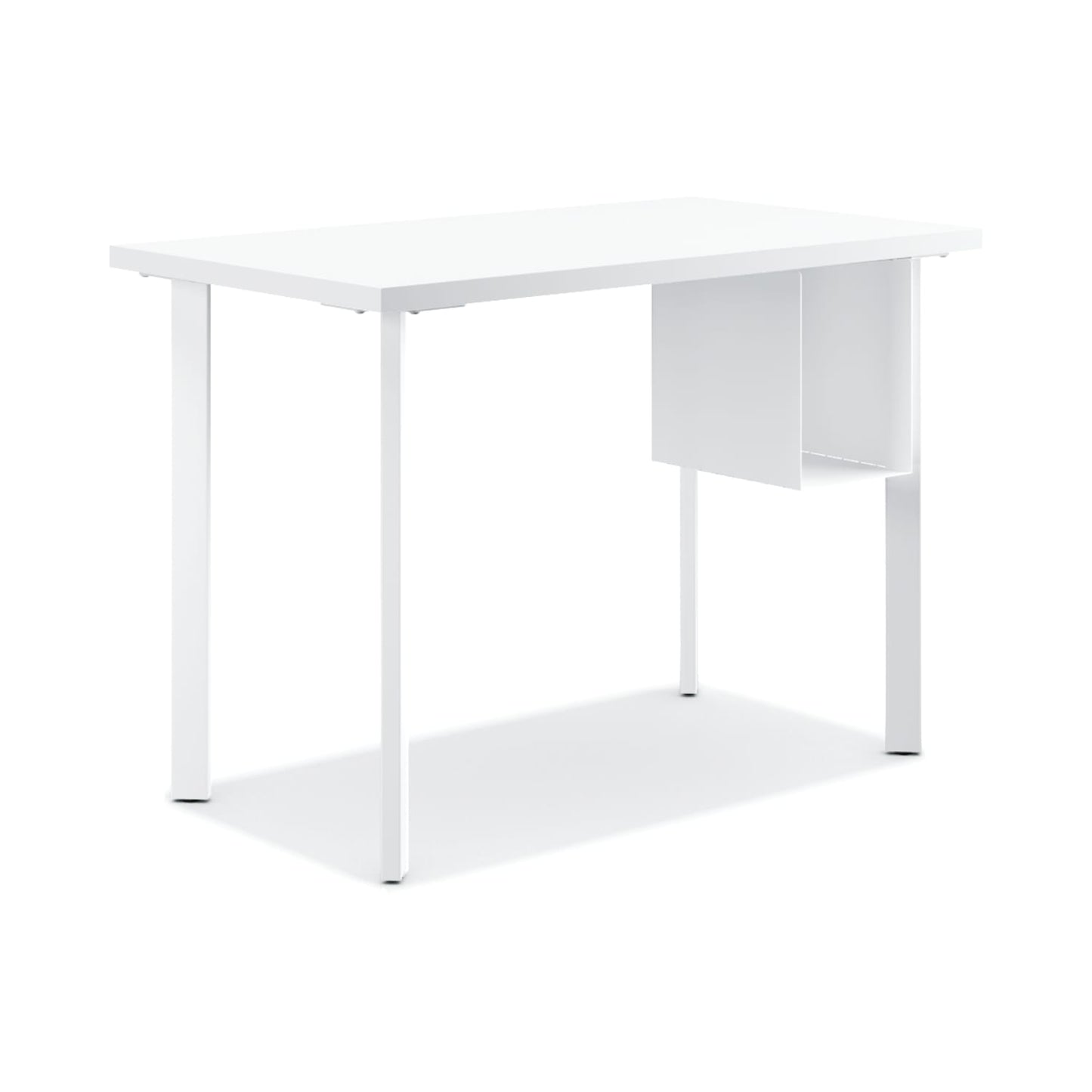 HON Coze Table Desk | U-Storage | 48"W x 24"D | Designer White Laminate | Designer White Leg Finish