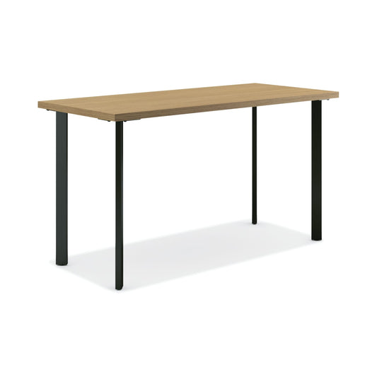 HON Coze Table Desk | 48"W x 24"D | Natural Recon Laminate | Black Leg Finish