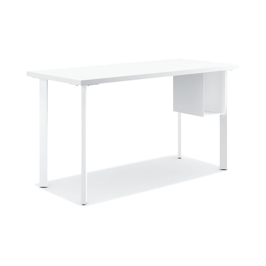 HON Coze Table Desk | U-Storage | 54"W x 24"D | Designer White Laminate | Designer White Leg Finish
